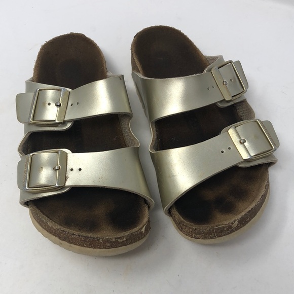 Birkenstock Arizona Girl’s Gold Sandals - Picture 1 of 13